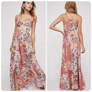 Free People Through the Vines Maxi Dress Coral XS